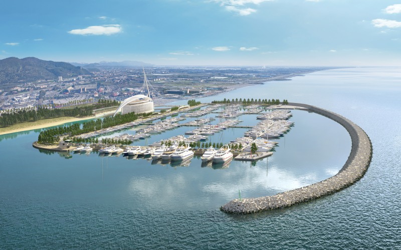 Vista dall'alto di Marina d'Arechi